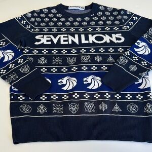 Seven Lions 100% acrylic Navy Blue Sweater